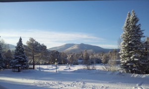 Front yard Carlson's Lodge North Twin Mountain winter snow