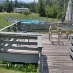 Front sitting area and swimming pool summer sun family fun