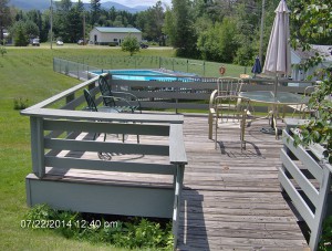 Front sitting area and swimming pool summer sun family fun