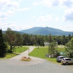 Front yard view from the balcony sunny summer North Twin