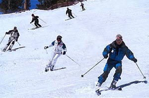 Skiing Winter family fun