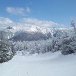 Skiing trail winter Cannon mountain